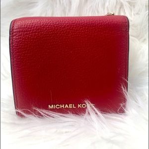 Michael Kors Red Pebbled Wallet